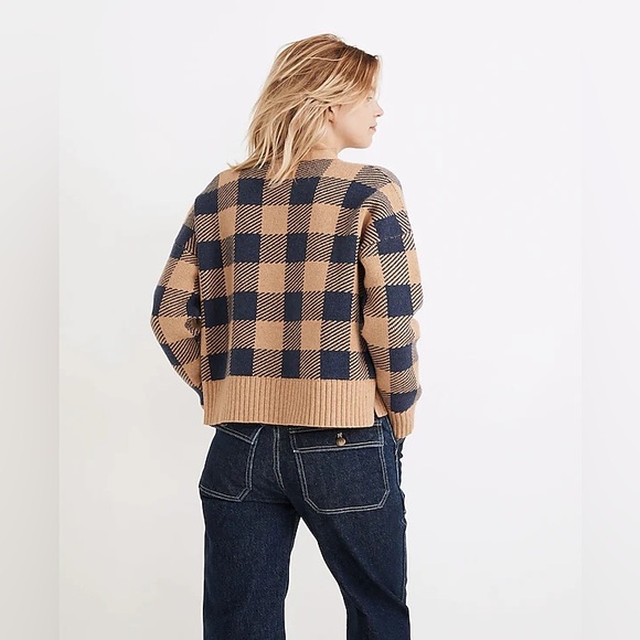 Madewell Bayberry Cardigan Sweater in Buffalo Check size XS - Picture 2 of 7